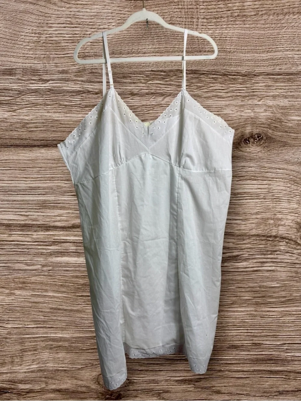 Vintage cotton blend slip. 50. 22–24. 3X. White - Picture 2 of 8